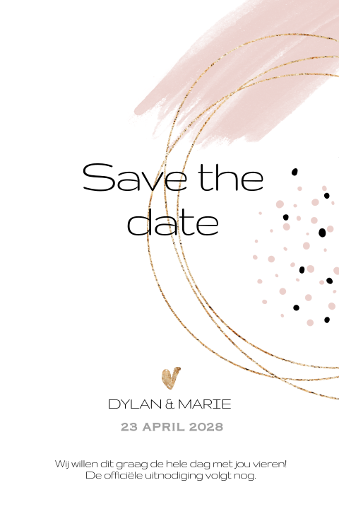 Abstract watercolor art save the date trouwkaart