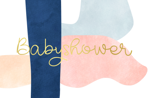 Babyshower abstract art foliedruk velvet look
