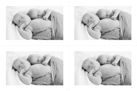 DIY foto labeltje 4 gelijke fotos van je baby