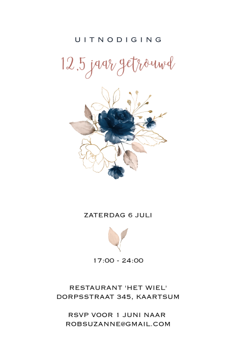 Uitnodiging Huwelijksjubileum 12 5 Jaar Getrouwd