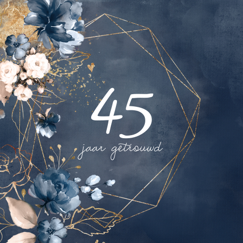 Feestelijke bloemen uitnodiging 45 jaar huwelijk