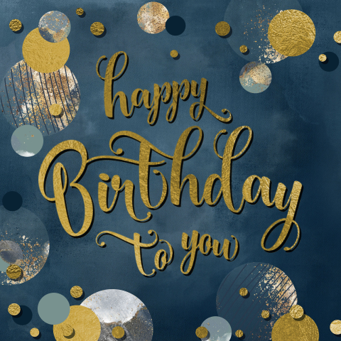 Felicitatiekaart verjaardag confetti blauw - happy birthday to you