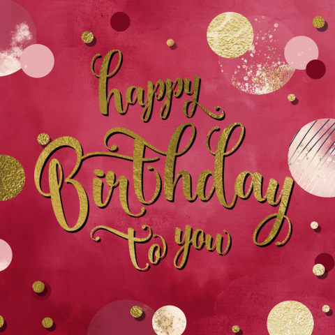 Felicitatiekaart verjaardag confetti warm rood - happy birthday to you