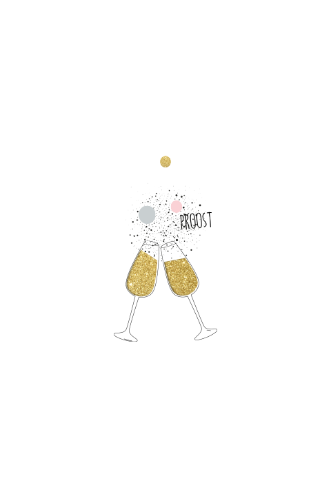Feestelijke uitnodiging 40 jaar getrouwd champagne glazen