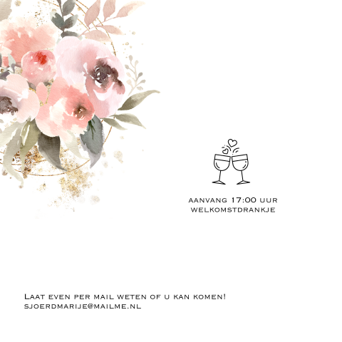Uitnodiging 60 jarig huwelijksjubileum pastel watercolor bloemen