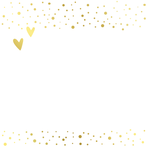 Groene bruiloft trouwkaart goudfolie confetti dots en hartjes