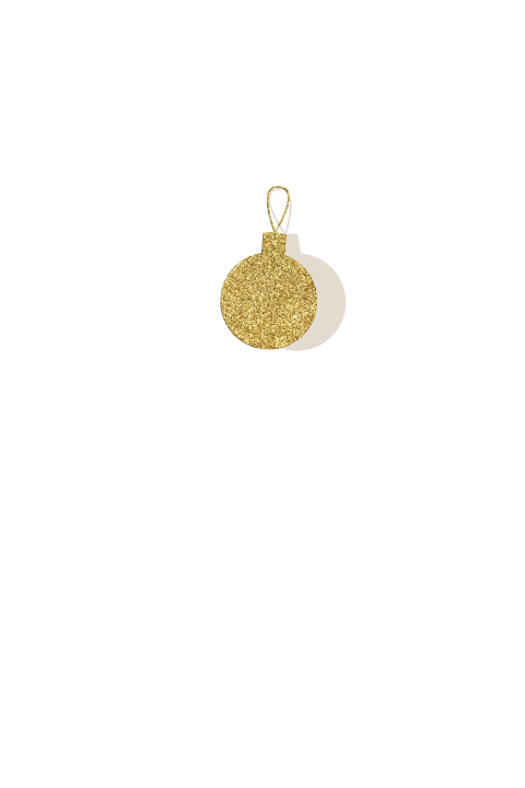 Zakelijke kerstkaart goud glitter kerstbal en letter brush