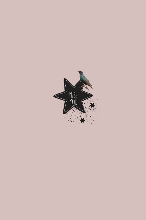 Rouwkaart meisje oud roze met ster en stippen in zwart