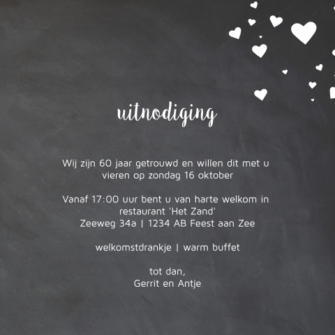 Voorbeeld Uitnodiging 60 Jaar Huwelijk