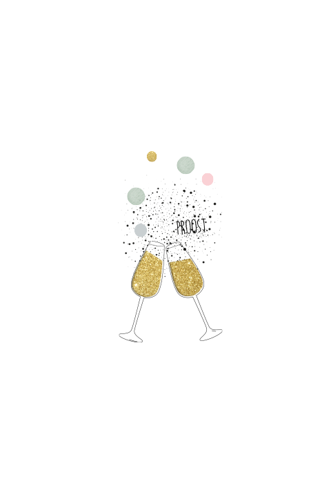 Feestelijke uitnodiging 45 jaar getrouwd champagne glazen