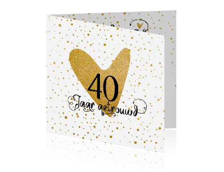 Verwonderlijk Gouden huwelijk 40 jaar uitnodiging met confetti en Handlettering UM-57