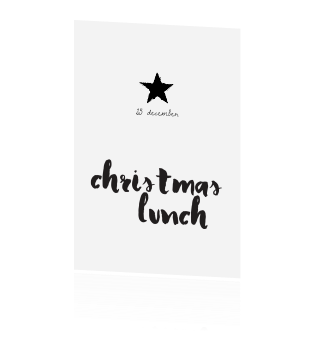 Fonkelnieuw Hippe zwart wit kerst lunch menukaart zelf maken AV-14